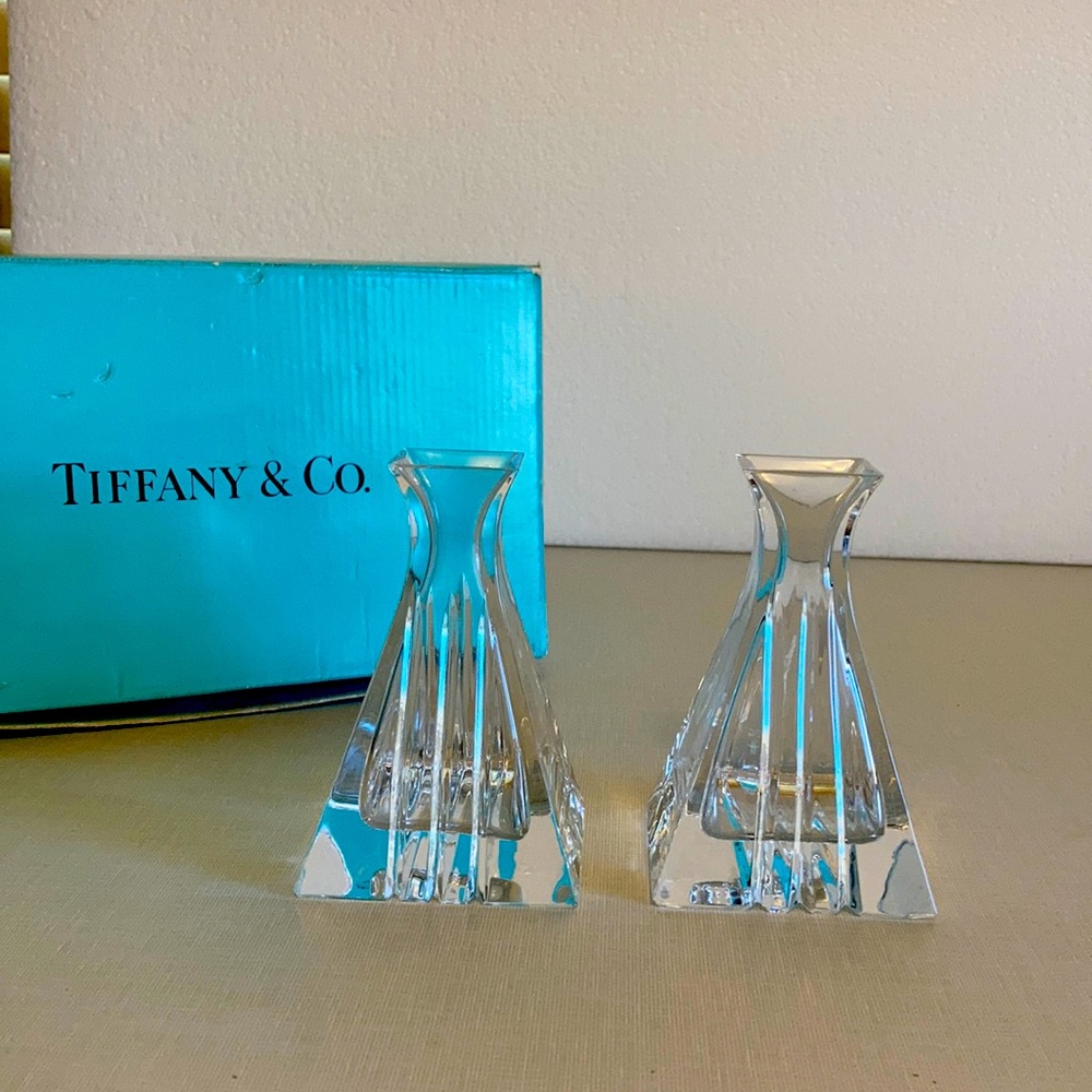 Tiffany & Co Metropolis 4” Crystal Vases with box